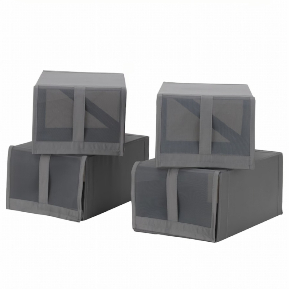 Ikea SKUBB Shoe boxes Set of 4 Dark Gray - Picture 2 of 7